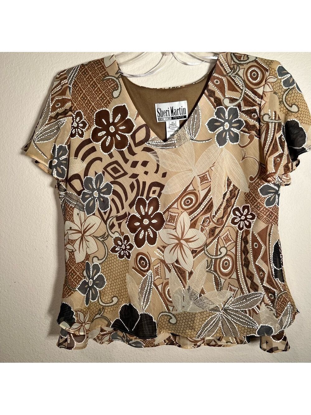 Sheri Martin Brown Black Graphic Top Skirt